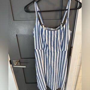 Old Navy blue/white stripe linen dress Size S